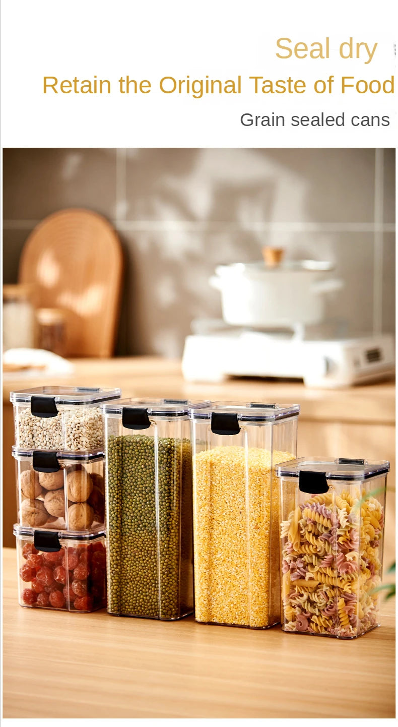 Sealed plastic food storage box cereal candy Dried jars with lid fridge storageTank containers household items kitchen organizer