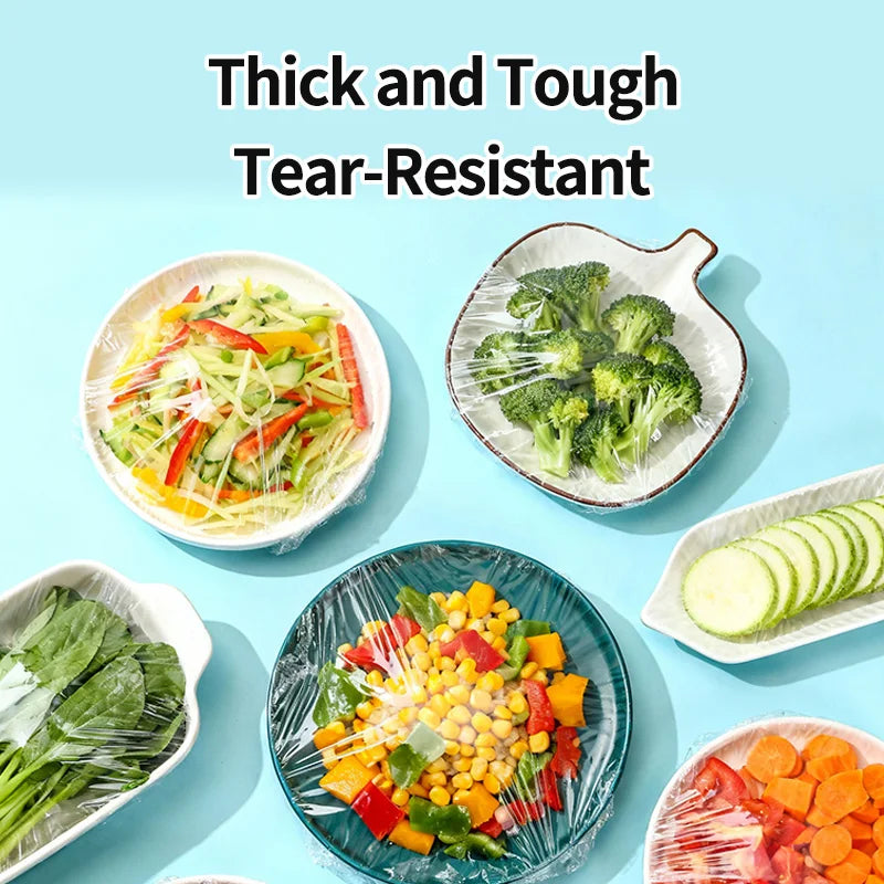 Disposable PE Cling Film With Perforated Cutting Line Extra Thick Strong Clingy Plastic Food Wrap For Refrigerator Fresh Keeping