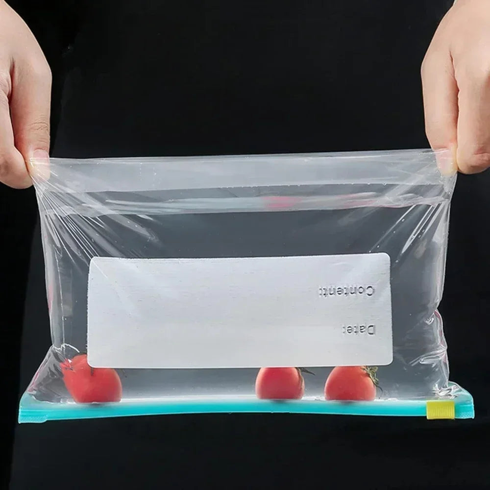 3 Sizes Reusable Food Storage Bags Kitchen Refrigerator Fruit Vegetable Meat Sealed Zip Bag Household Plastic Sealing Containers
