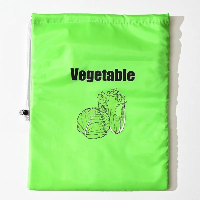 Preservation Storage Bags For Fruits Vegetables Fresh Keeping Reusable Drawstring Banana Bundle Pocket Lettuce Organizer