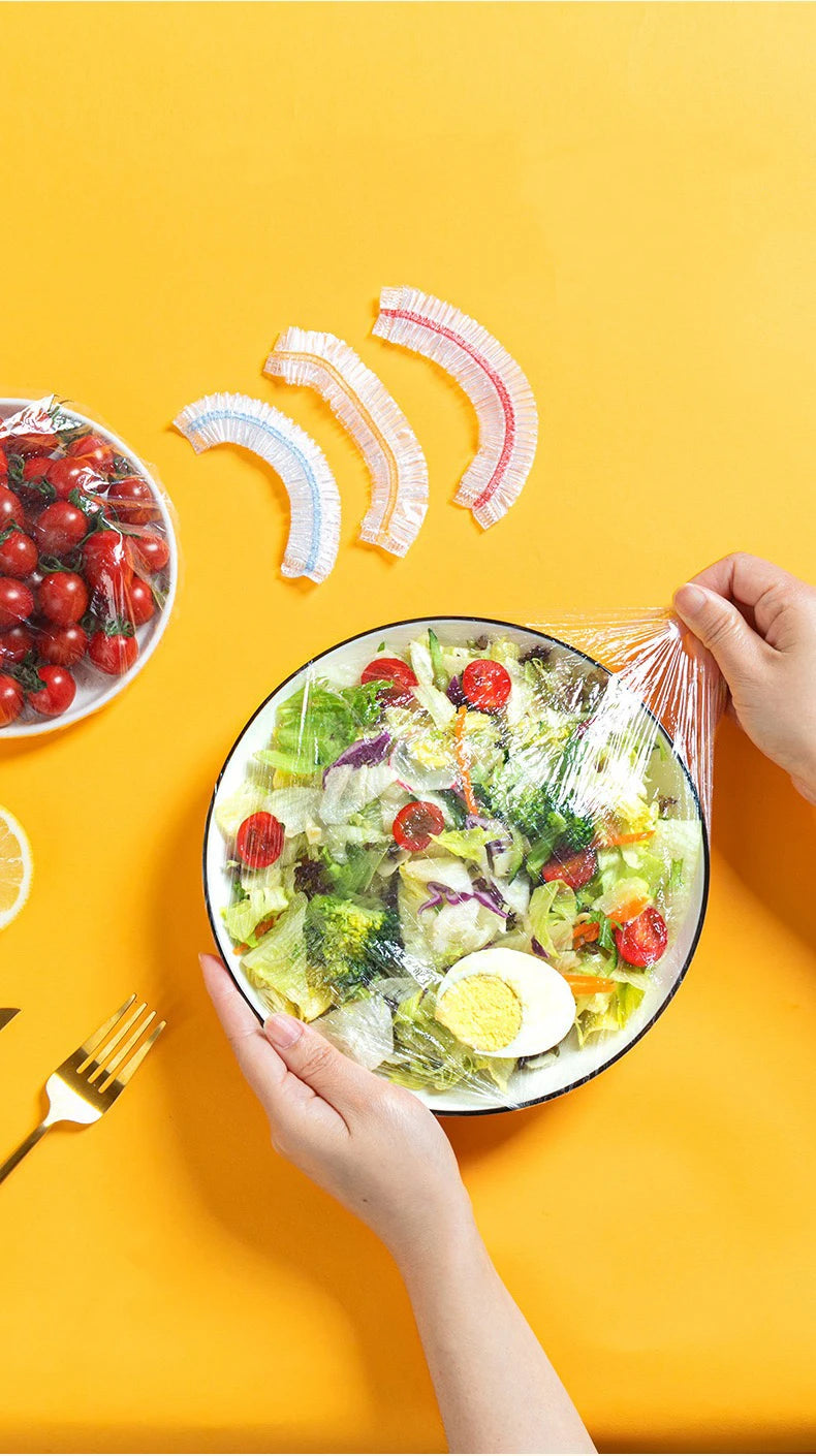 Plastic Food Cover Bags Food Grade Fresh-keeping Transparent Packaging Bag Reusable Wrap Kitchen Disposable Colorful Cling Film