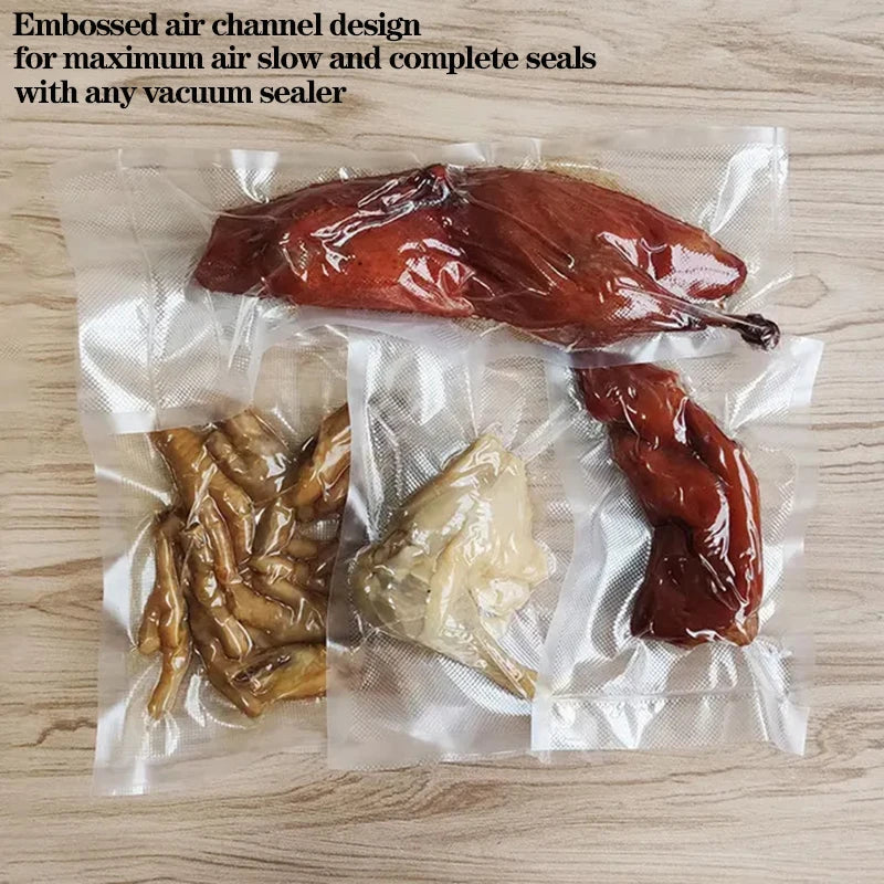 50PCS/Lot BPA-Free Vacuum Food Bags, Vacuum Sealed Storage Bags For Food Storage and Preservation,Reusable Vacuum Sealer Bag