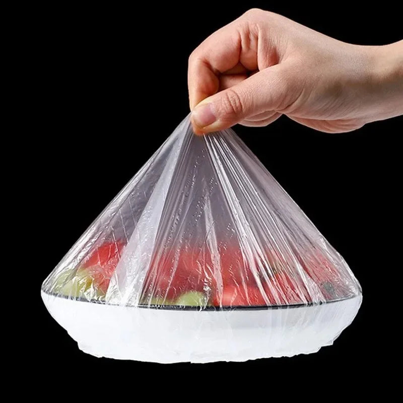 500/10PCS Food Cover Disposable Transparent Food Lids Plastic Wraps Fresh-keep Bags for Home Kitchen Storage Elastic Bowl Cover