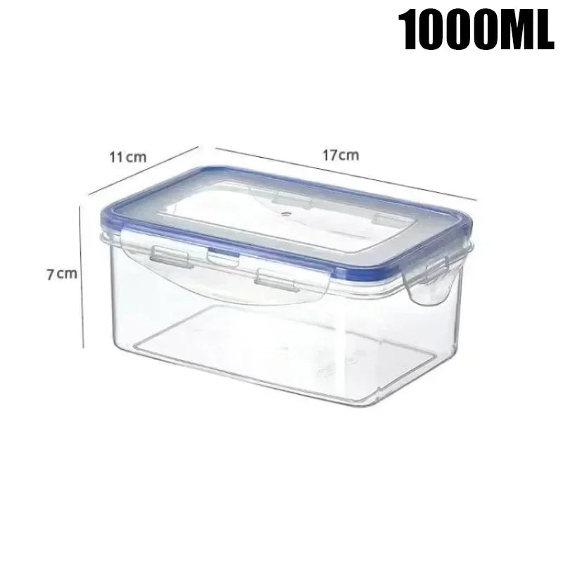 Kitchen Refrigerator Sealed Rectangular Refrigerator Storage Box with Lid Plastic Crisper Microwave-heated Lunch Box Storage Box