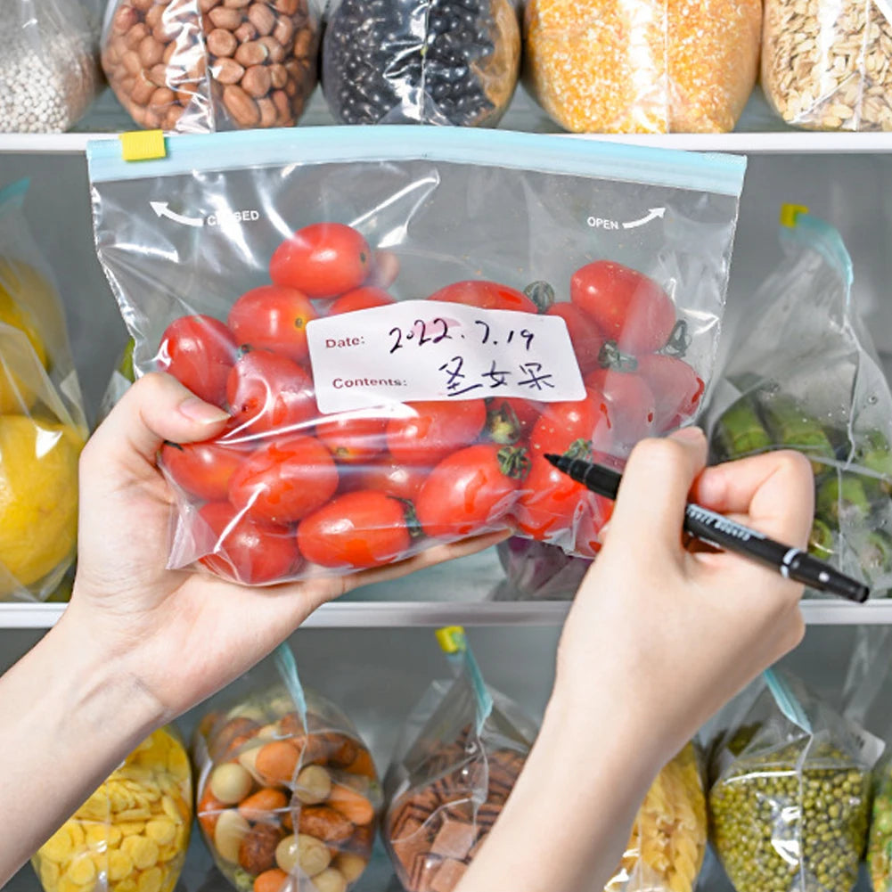 10/15/20/45Pcs Reusable Zipper Fresh-keeping Bag Kitchen Thickened Sealed Bag Refrigerator Fruit Vegetable Leakproof Storage Bag
