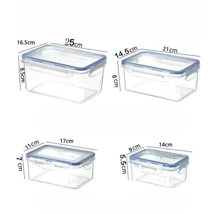 Kitchen Refrigerator Sealed Rectangular Refrigerator Storage Box with Lid Plastic Crisper Microwave-heated Lunch Box Storage Box