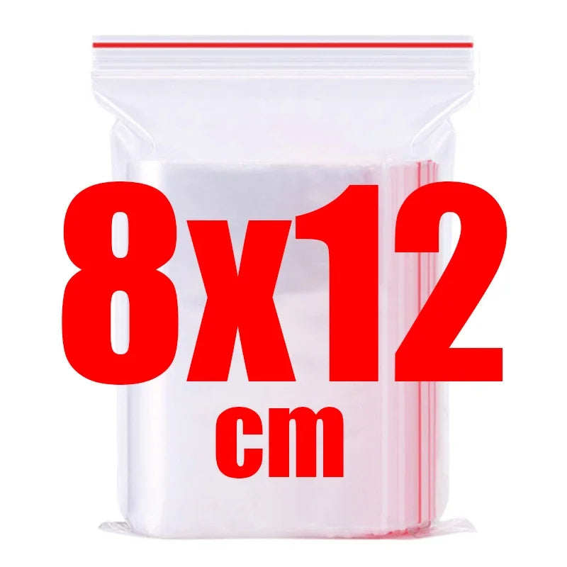 Thickened Zipper Sealed Bags Transparent Plastic Storage Bag for Small Jewelry Food Packing Reclosable Zipper Sealing Bags Pouch