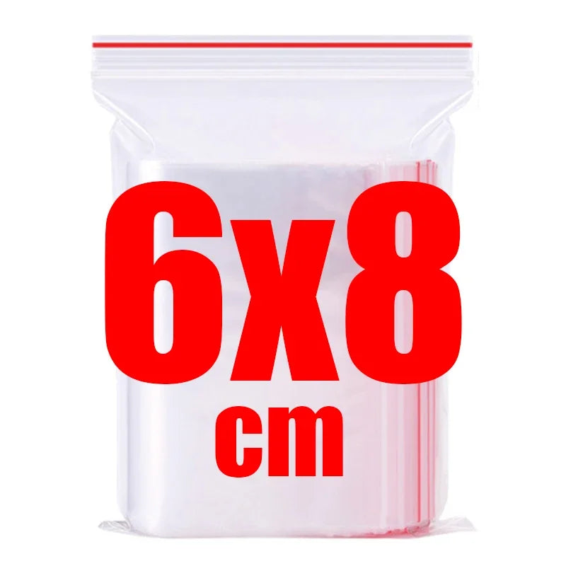 Thickened Zipper Sealed Bags Transparent Plastic Storage Bag for Small Jewelry Food Packing Reclosable Zipper Sealing Bags Pouch