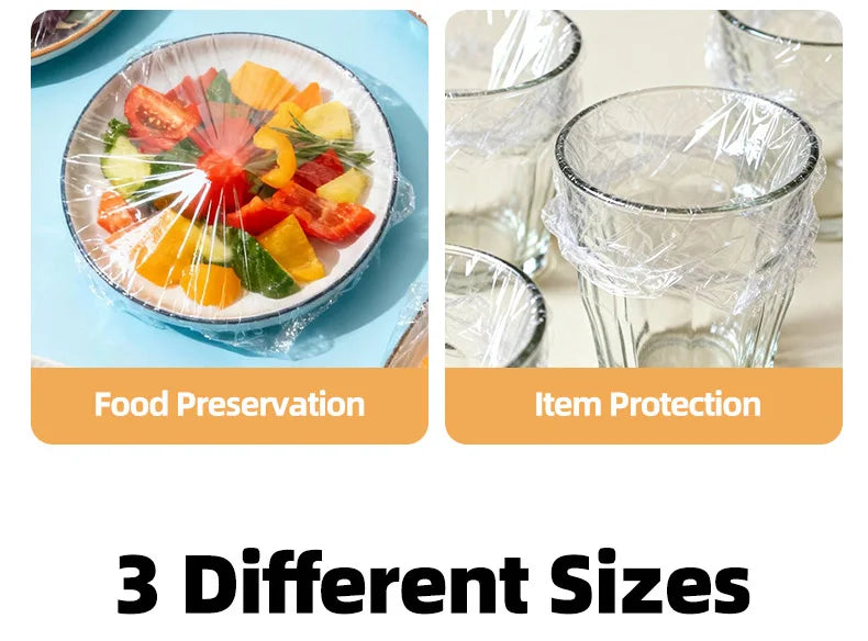 Disposable PE Cling Film With Perforated Cutting Line Extra Thick Strong Clingy Plastic Food Wrap For Refrigerator Fresh Keeping