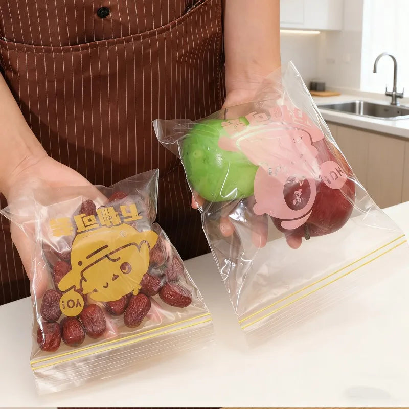 Multi-Size Food Storage Bags Kitchen Food Organizer Pouch Reusable Zip Fresh-keeping Bag Food Freezing Preservation Sealed Bags