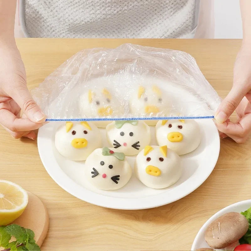 Reusable Disposable Food Cover Plastic Wrap Durable Elastic Food Lids for Bowls Elastic Plate Covers For Kitchen Food Saver Bag
