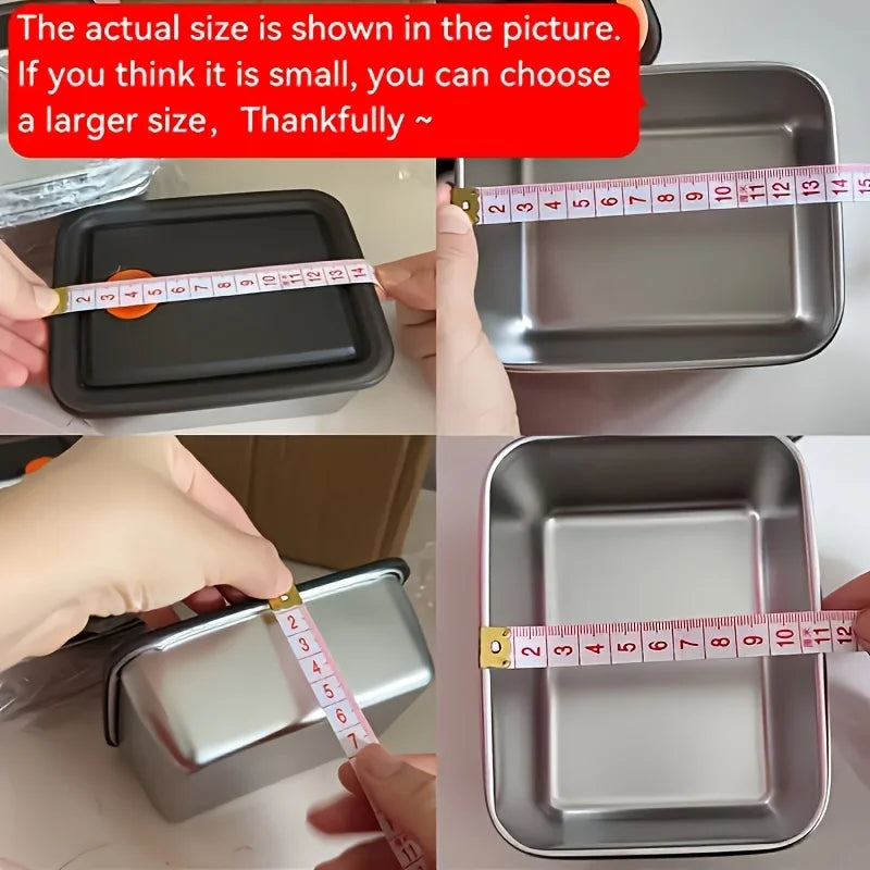 4pc Stainless Steel Food Storage Containers Set - Thickened Leakproof, BPA-Free Stackable for Fridge/Freezer/Pantry Organization