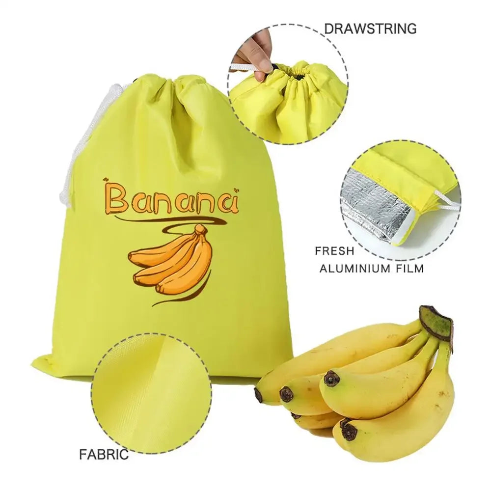 Preservation Storage Bags For Fruits Vegetables Fresh Keeping Reusable Drawstring Banana Bundle Pocket Lettuce Organizer