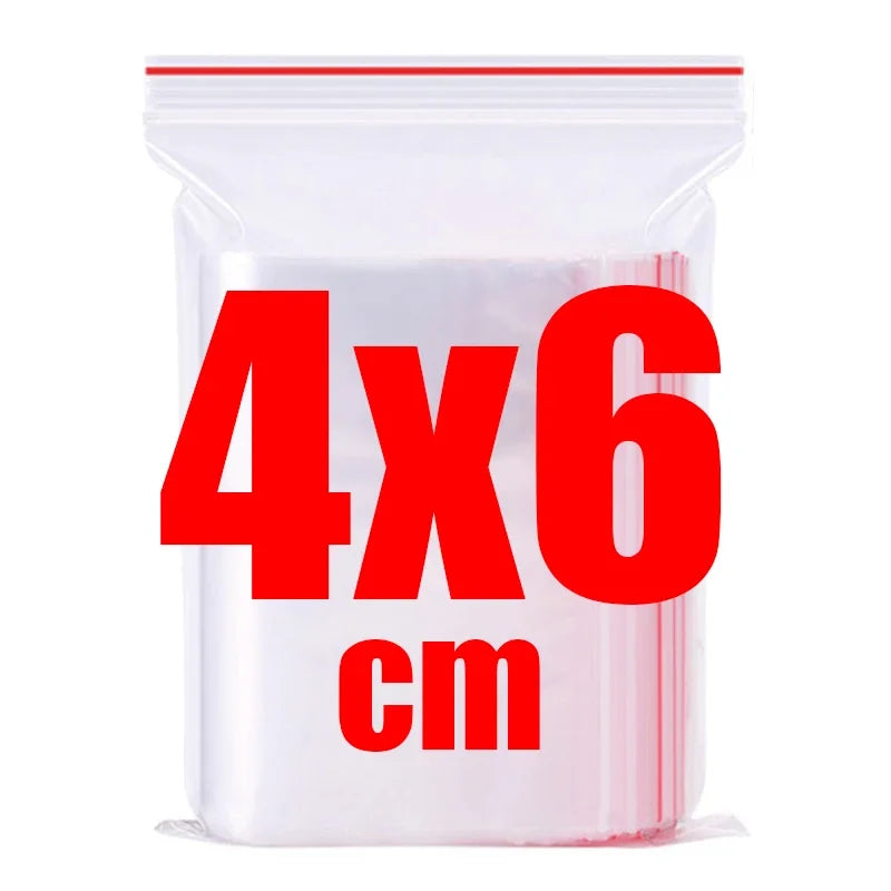 Thickened Zipper Sealed Bags Transparent Plastic Storage Bag for Small Jewelry Food Packing Reclosable Zipper Sealing Bags Pouch
