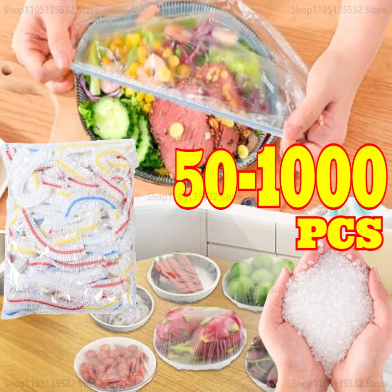 Reusable Disposable Food Cover Plastic Wrap Durable Elastic Food Lids for Bowls Elastic Plate Covers For Kitchen Food Saver Bag