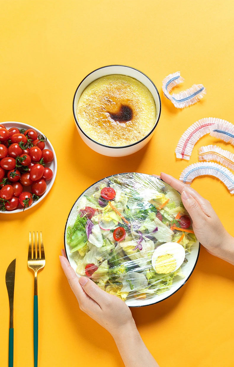 Plastic Food Cover Bags Food Grade Fresh-keeping Transparent Packaging Bag Reusable Wrap Kitchen Disposable Colorful Cling Film