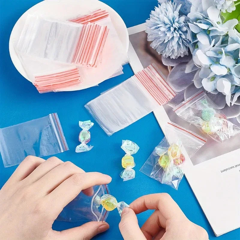 Thickened Zipper Sealed Bags Transparent Plastic Storage Bag for Small Jewelry Food Packing Reclosable Zipper Sealing Bags Pouch