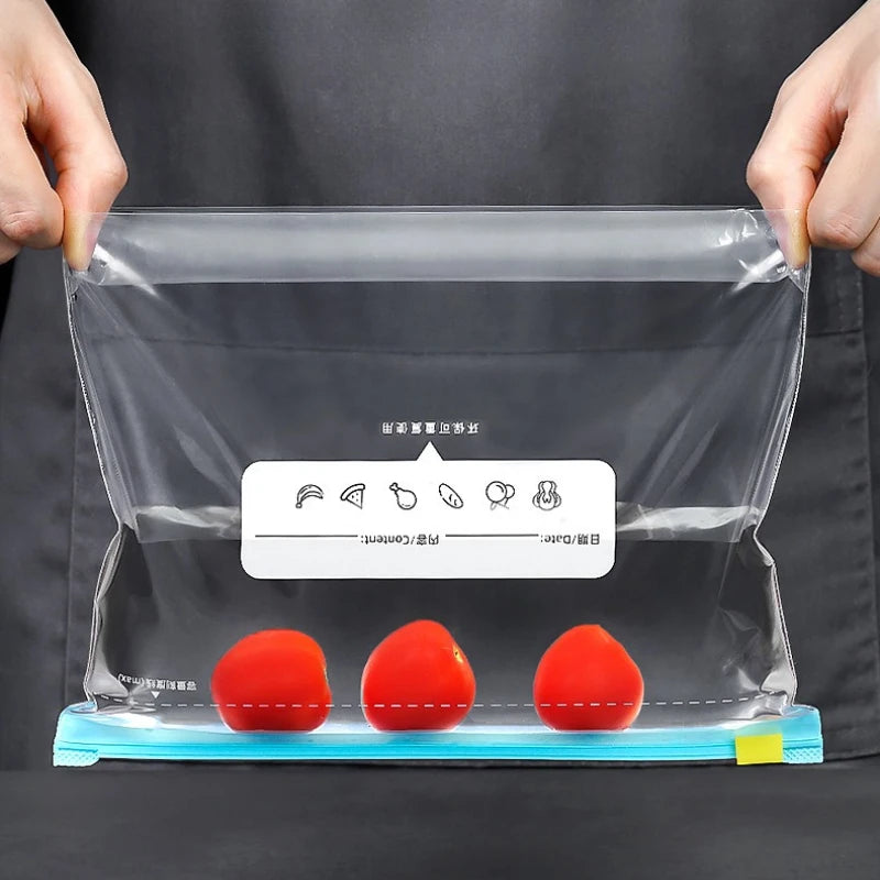 Zip Lock Food Storage Bags, Thick Freezer Bags For Fridge, Microwave Safe, Reusable, Suitable For Organizing (3 Sizes)