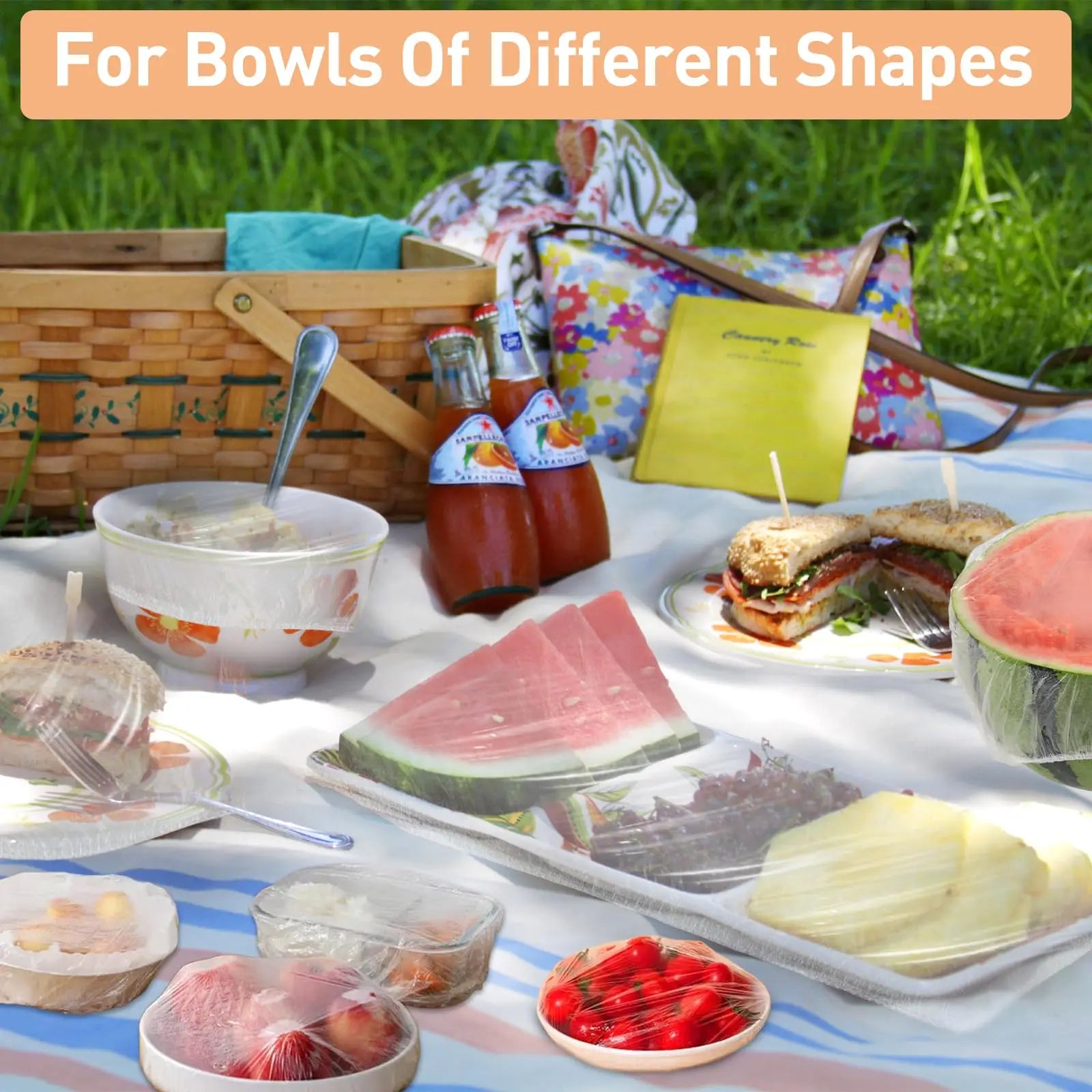 Plastic bags food cover plastic wrap food storage bags to cover food kitchen storage nylon food cover with rubber nylon bags