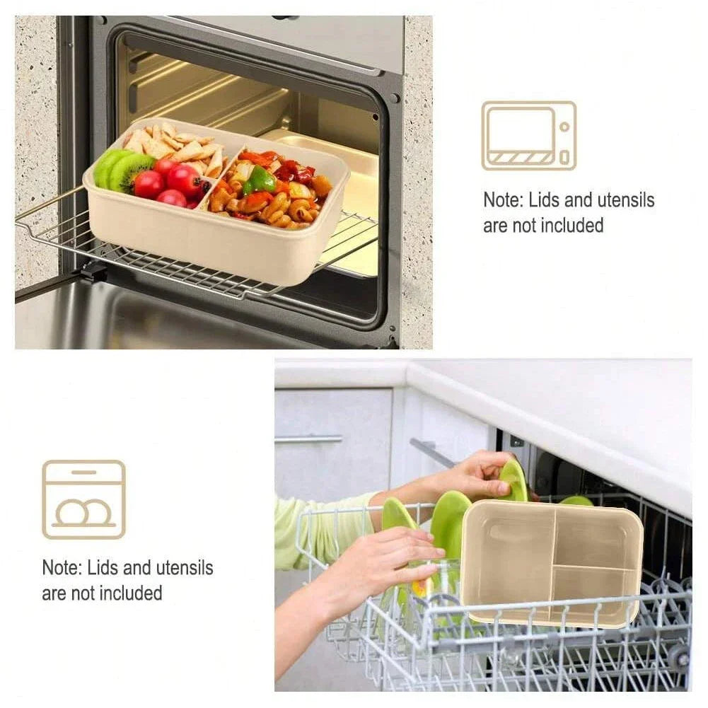 Compartment Lunch Box Portable Kids Students Office Bento Box With Fork and Spoon Microwave Food Storage Container for Picnic