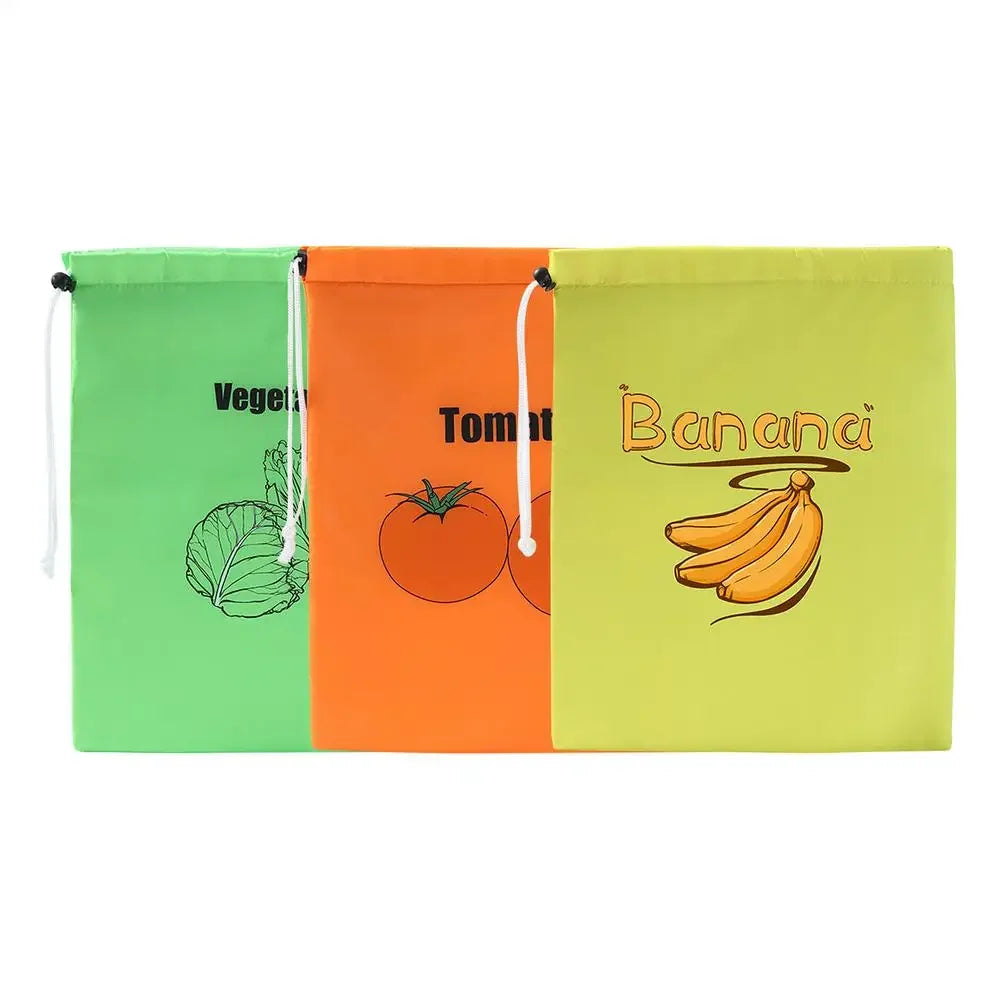Preservation Storage Bags For Fruits Vegetables Fresh Keeping Reusable Drawstring Banana Bundle Pocket Lettuce Organizer